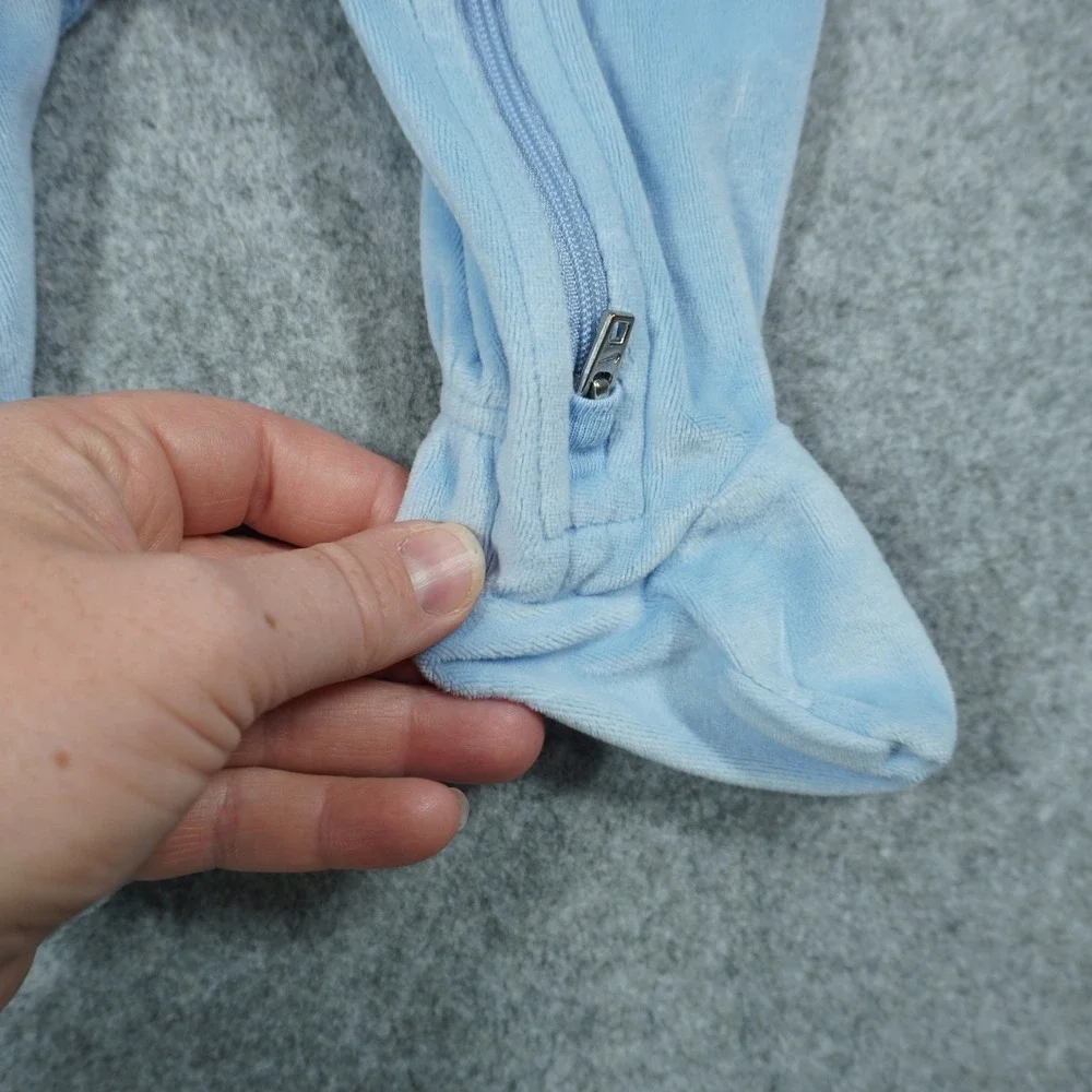 Nike Baby Boy 3M Velour Footed Sleeper Bodysuit and Pants Set Blue Teal 3 Piece